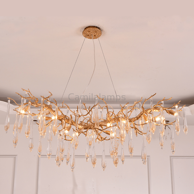 Agnes Brass Branch Crystal Chandelier For Dining Room - Camilalamps - ILM0511