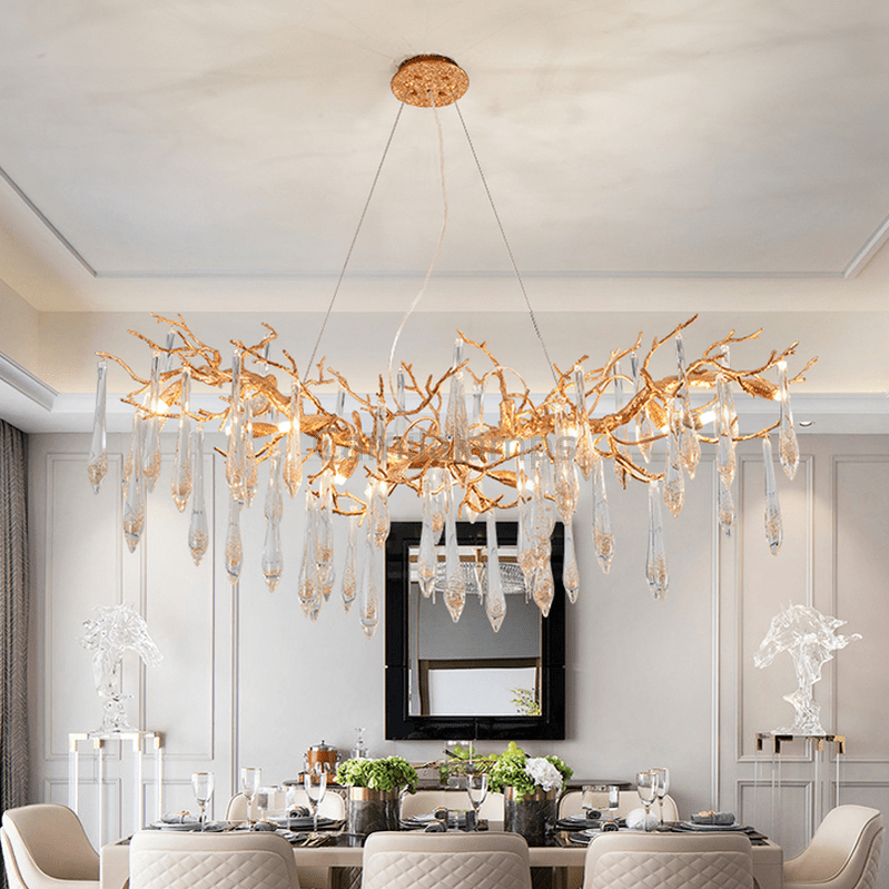 Agnes Brass Branch Crystal Chandelier For Dining Room - Camilalamps - ILM0513