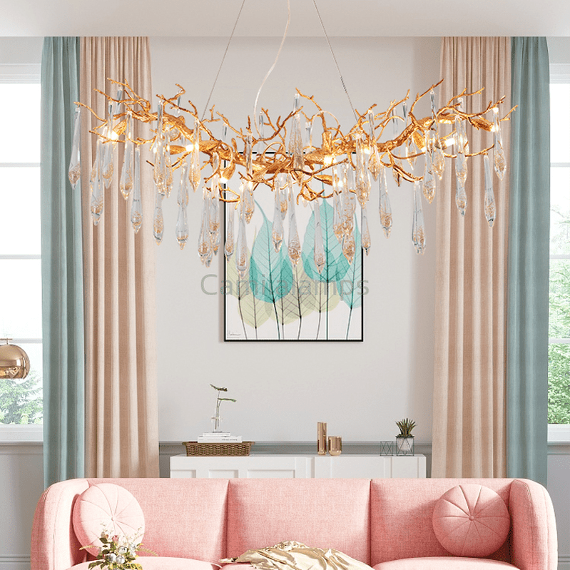 Agnes Brass Branch Crystal Chandelier For Dining Room - Camilalamps - ILC0511