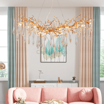 Agnes Brass Branch Crystal Chandelier For Dining Room - Camilalamps - ILC0511