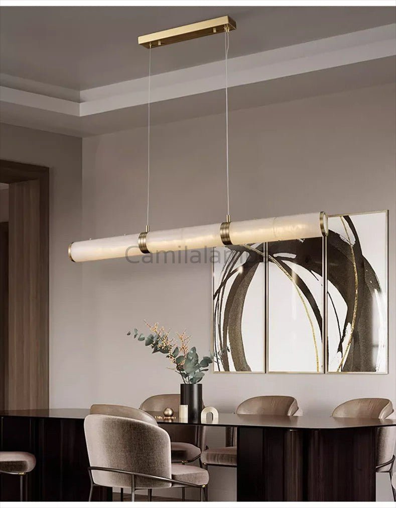 Alabaster Anne Art Linear Chandelier - Camilalamps - Alaba - 97 - Mediu - 2