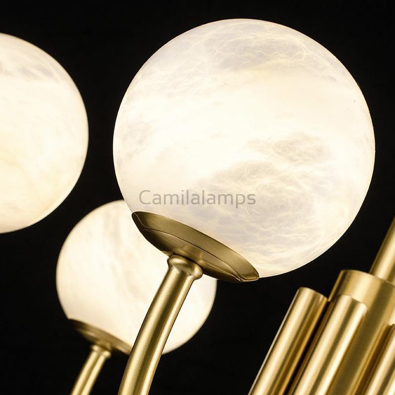 Alabaster Anne Brass Art Chandelier - Camilalamps - Alaba - 96 - 31.5" - 2