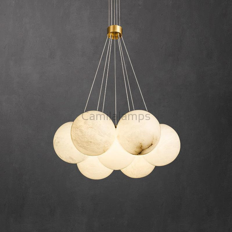 Alabaster Anne Globe Art Chandelier - Camilalamps - Alaba - 109 - 7 Bal - 1