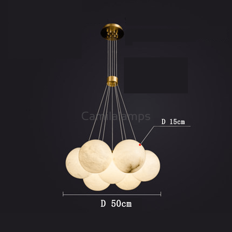 Alabaster Anne Globe Art Chandelier - Camilalamps - Alaba - 109 - 13 Ba - 2