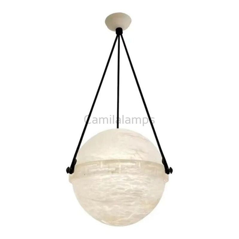 Alabaster Anne Globe Pendant Light 10"D 20"D - Camilalamps - Alaba - 110 - 10"D - 1