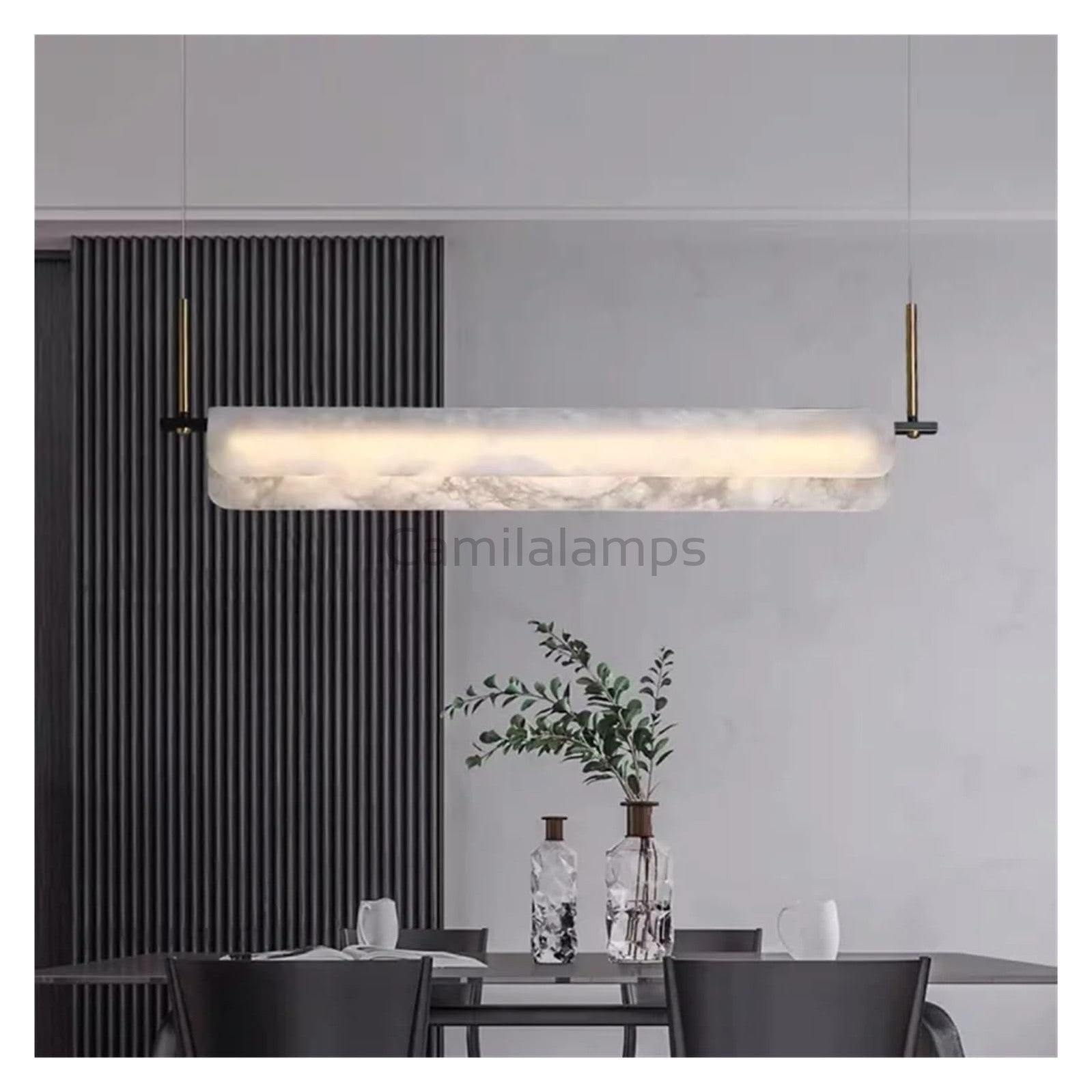 Alabaster Anne Linear Art Chandelier - Camilalamps - Alaba - 115 - 1