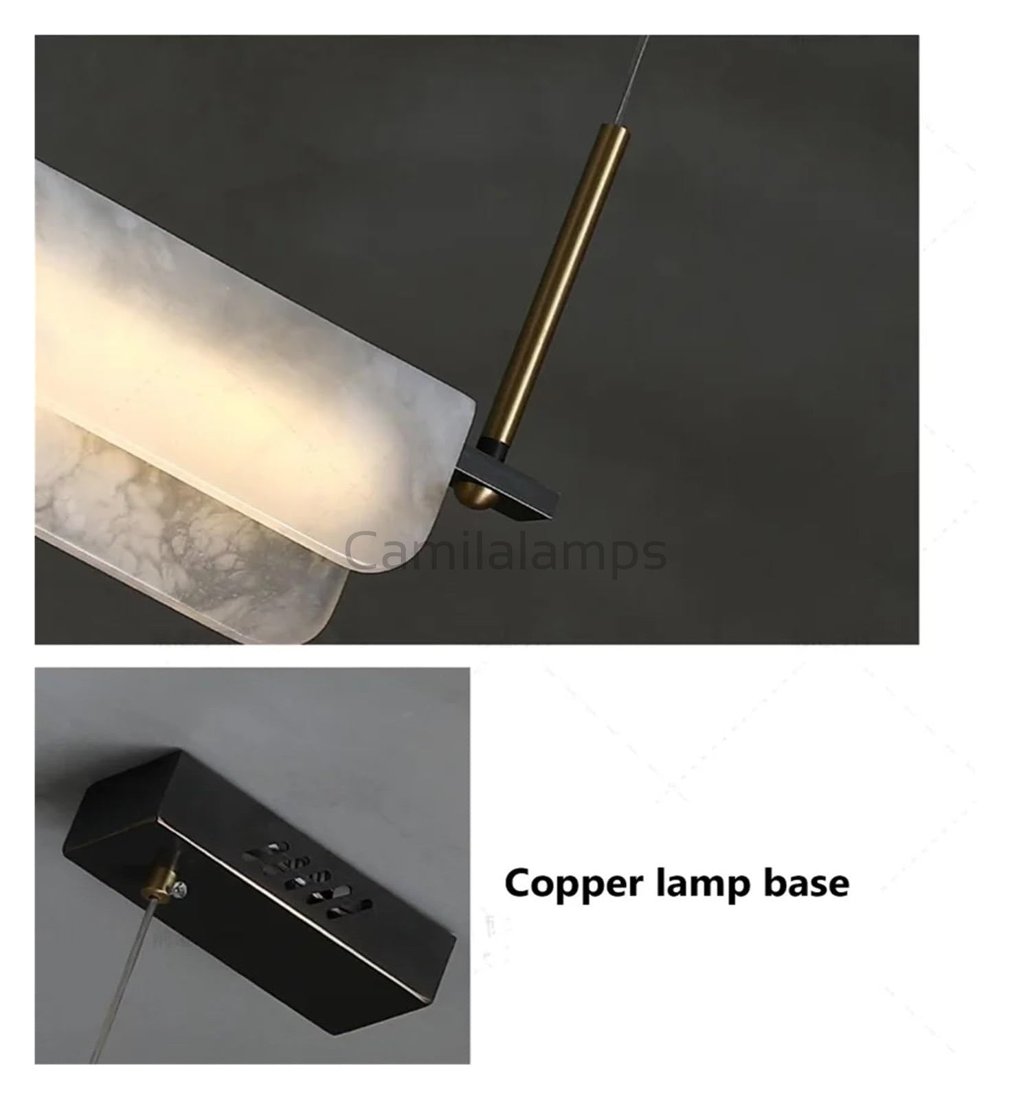 Alabaster Anne Linear Art Chandelier - Camilalamps - Alaba - 115 - 1