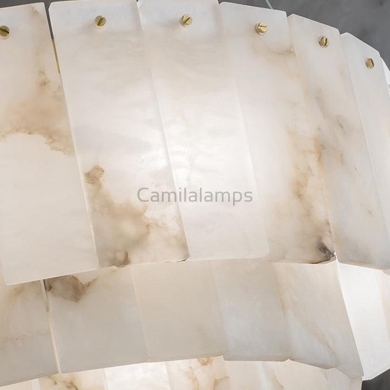 Alabaster Anne Modern 2 tier Round Art Chandelier - Camilalamps - alaba-1118-1D 22.-1Polis-12