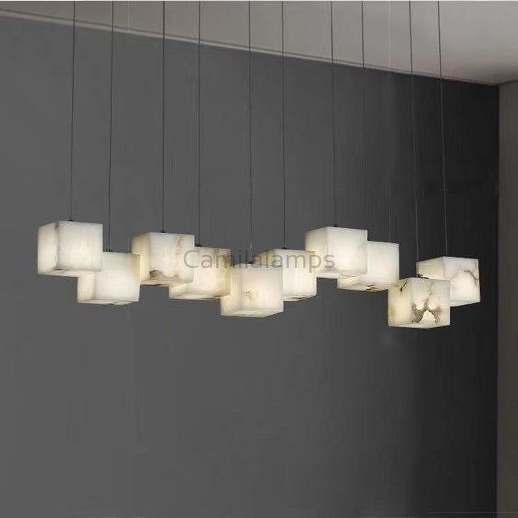 Alabaster Box Linear Chandelier - Camilalamps - alaba-11607-16 hea-1White-11
