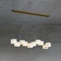 Alabaster Box Linear Chandelier - Camilalamps - Alaba - 1607 - 10 he - White - 3