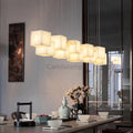 Alabaster Box Linear Chandelier - Camilalamps - Alaba - 1607 - 6 hea - White - 1