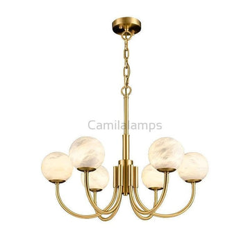 Alabaster Brass Chandelier 25.6" 31.5" - Camilalamps - alabas-10101
