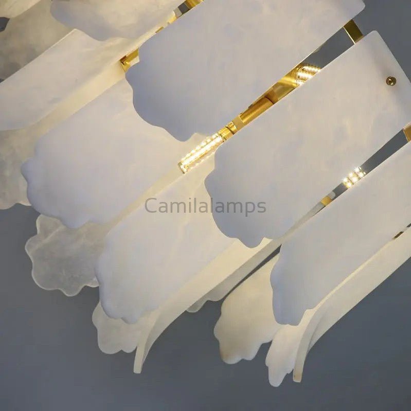 Alabaster Brass Multi - Layer Chandelier Lamp - Camilalamps - Alaba - 1358 - 2 Lay - 1