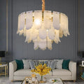 Alabaster Brass Multi - Layer Chandelier Lamp - Camilalamps - Alaba - 1358 - 3 Lay - 2