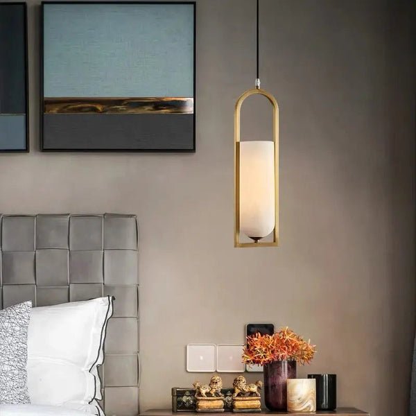 Alabaster Brass Pendant Dining Room - Camilalamps - CA - PEN256254