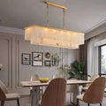 Alabaster Brass Rectangular Chandelier - Camilalamps - Alaba - 1359 - 1