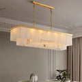 Alabaster Brass Rectangular Chandelier - Camilalamps - Alaba - 1359 - 1