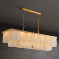 Alabaster Brass Rectangular Chandelier - Camilalamps - Alaba - 1359 - 1