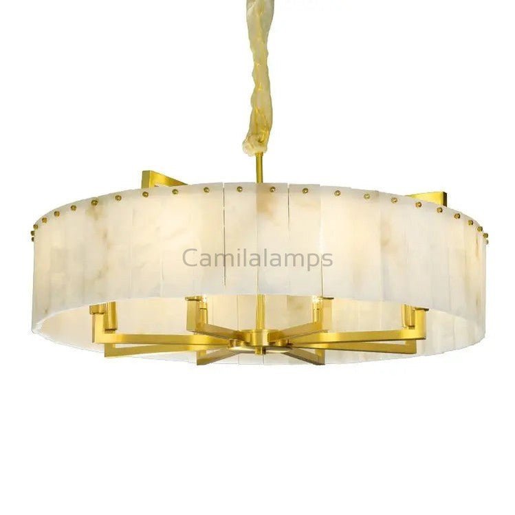 Alabaster Brass Round Chandelier Lighting - Camilalamps - alaba-11361-131.49-12