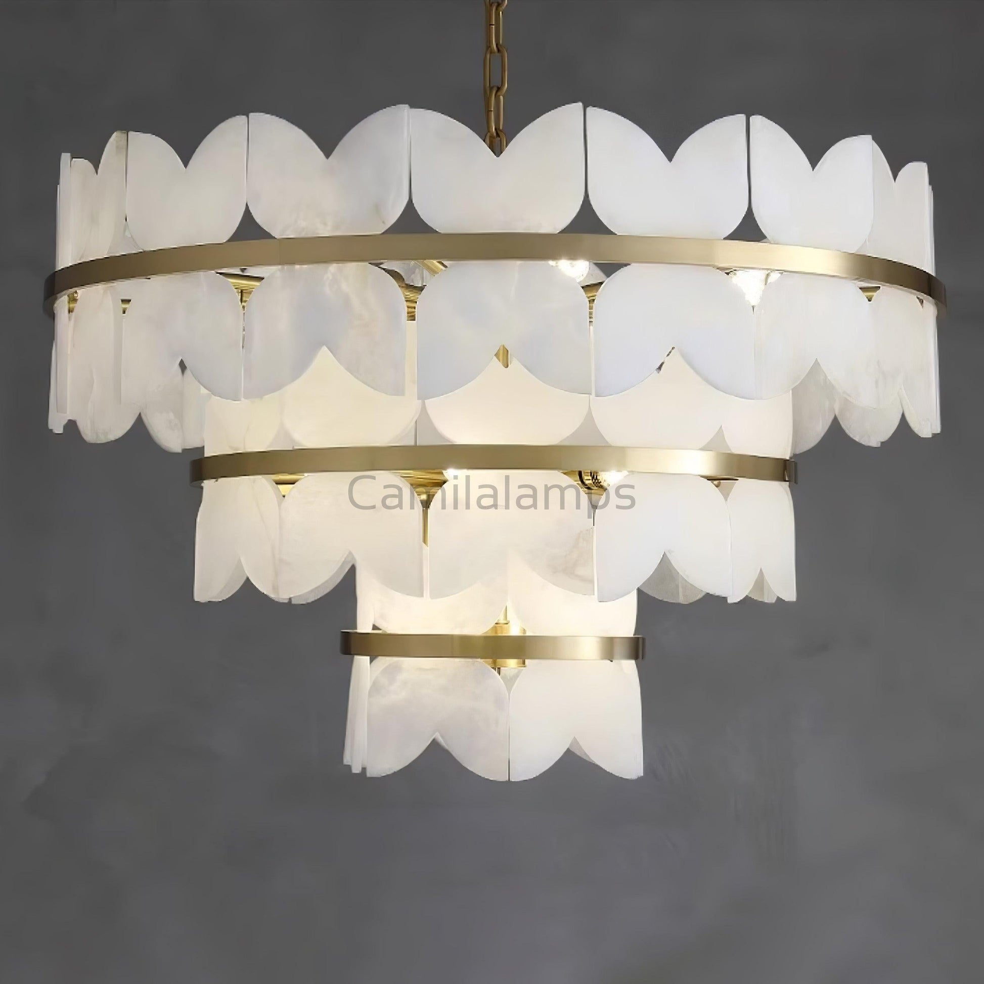 Alabaster Cloudscape Chandelier with 1/2 layer - Camilalamps - alaba-11709-13 lay-17