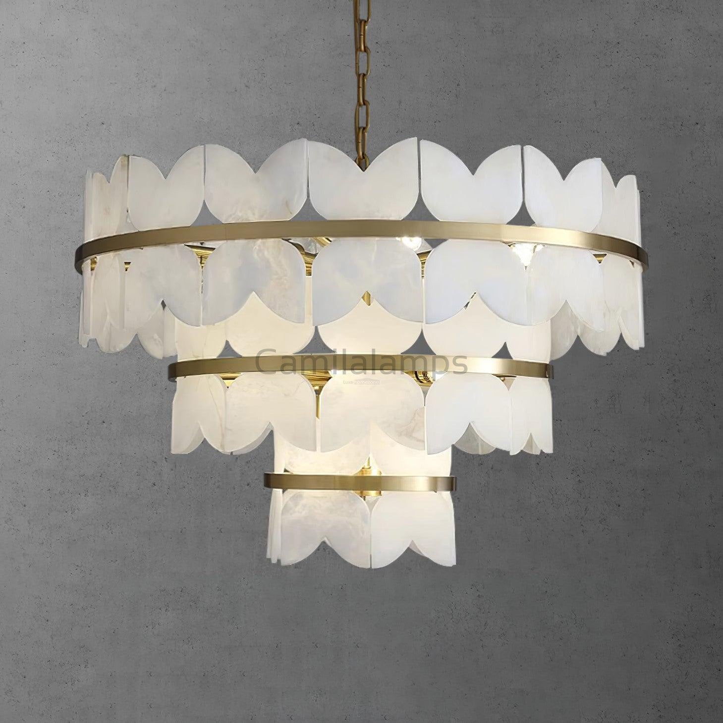 Alabaster Cloudscape Chandelier with 1/2 layer - Camilalamps - Alaba - 1709 - 3 lay - 7