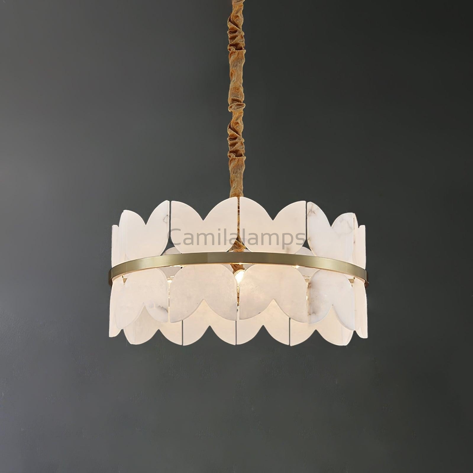 Alabaster Cloudscape Chandelier with 1/2 layer - Camilalamps - Alaba - 1709 - 1 lay - 1