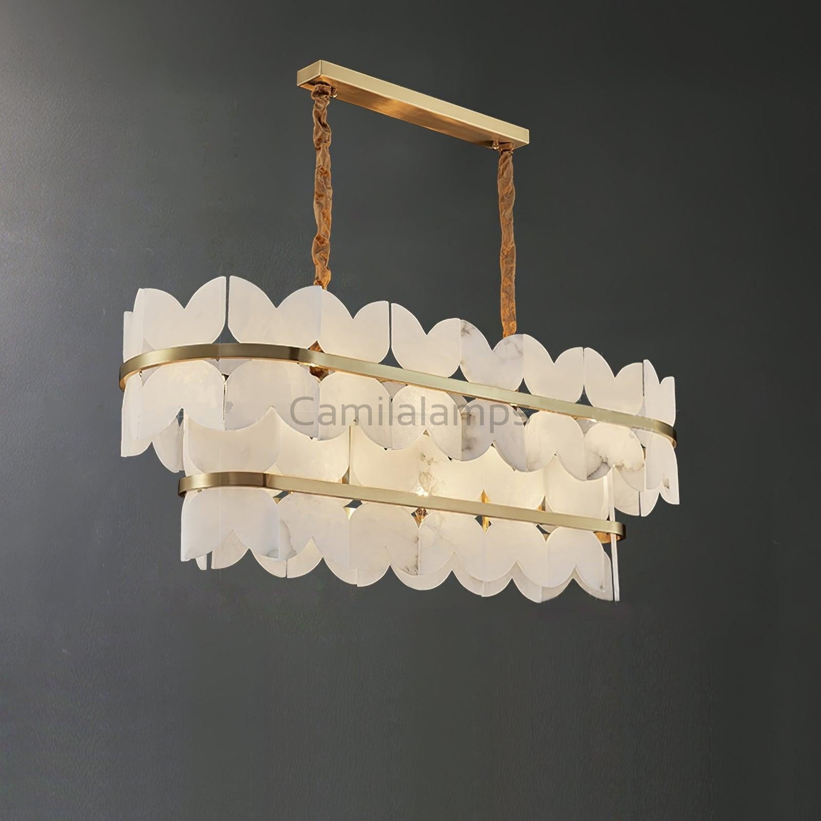 Alabaster Cloudscape Chandelier with 1/2 layer - Camilalamps - alaba-11709-12 lay-19