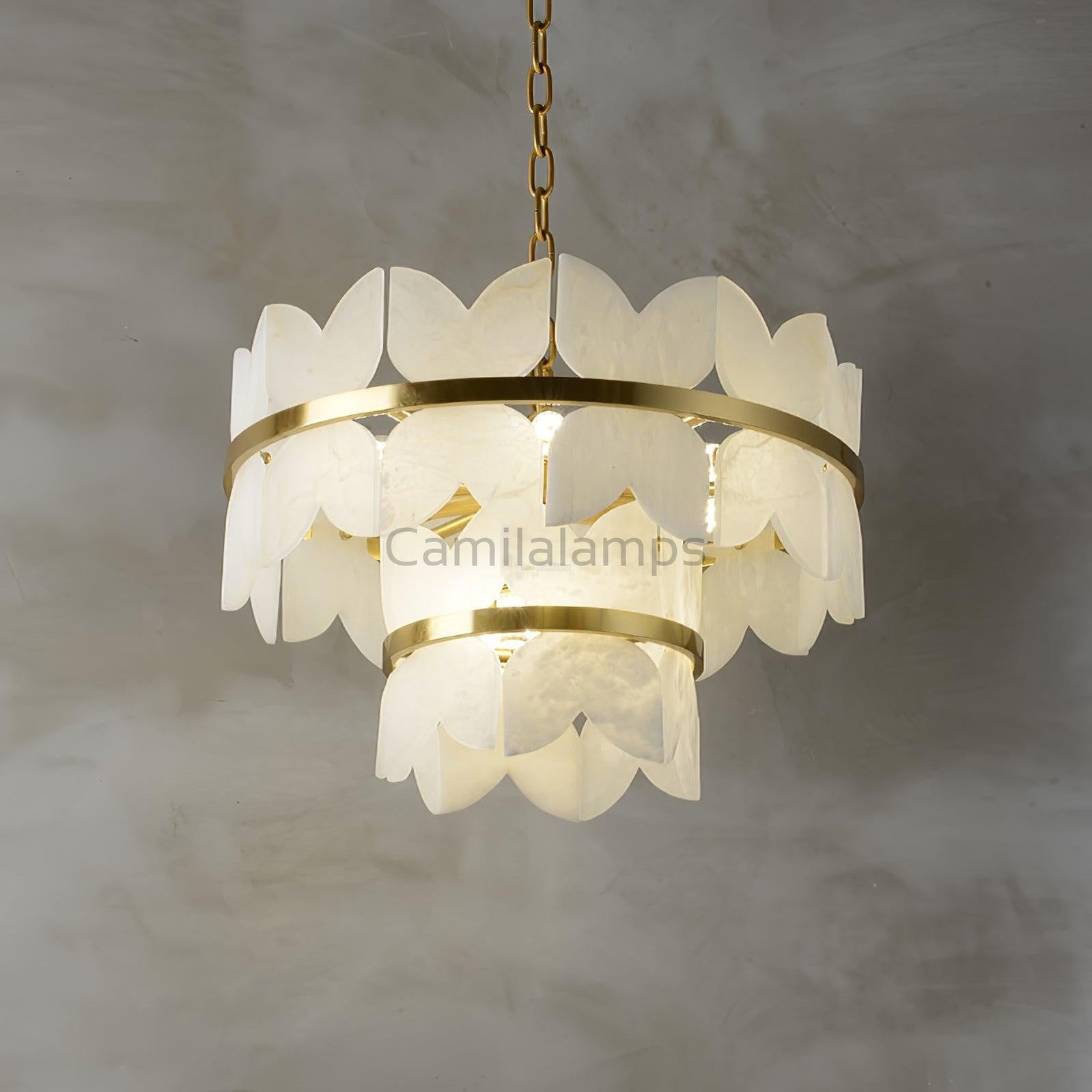 Alabaster Cloudscape Chandelier with 1/2 layer - Camilalamps - alaba-11709-12 lay-15