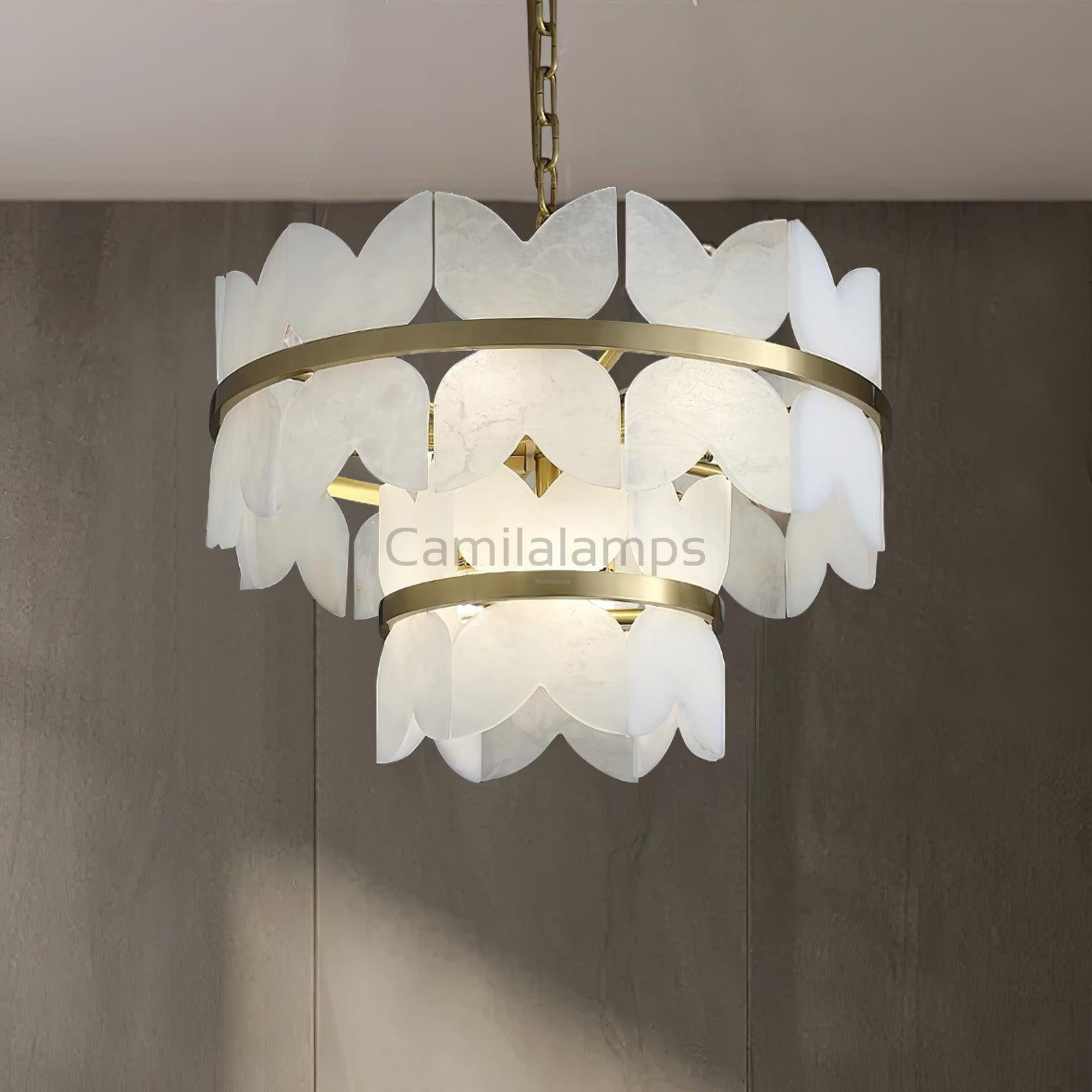 Alabaster Cloudscape Chandelier with 1/2 layer - Camilalamps - Alaba - 1709 - 2 lay - 5