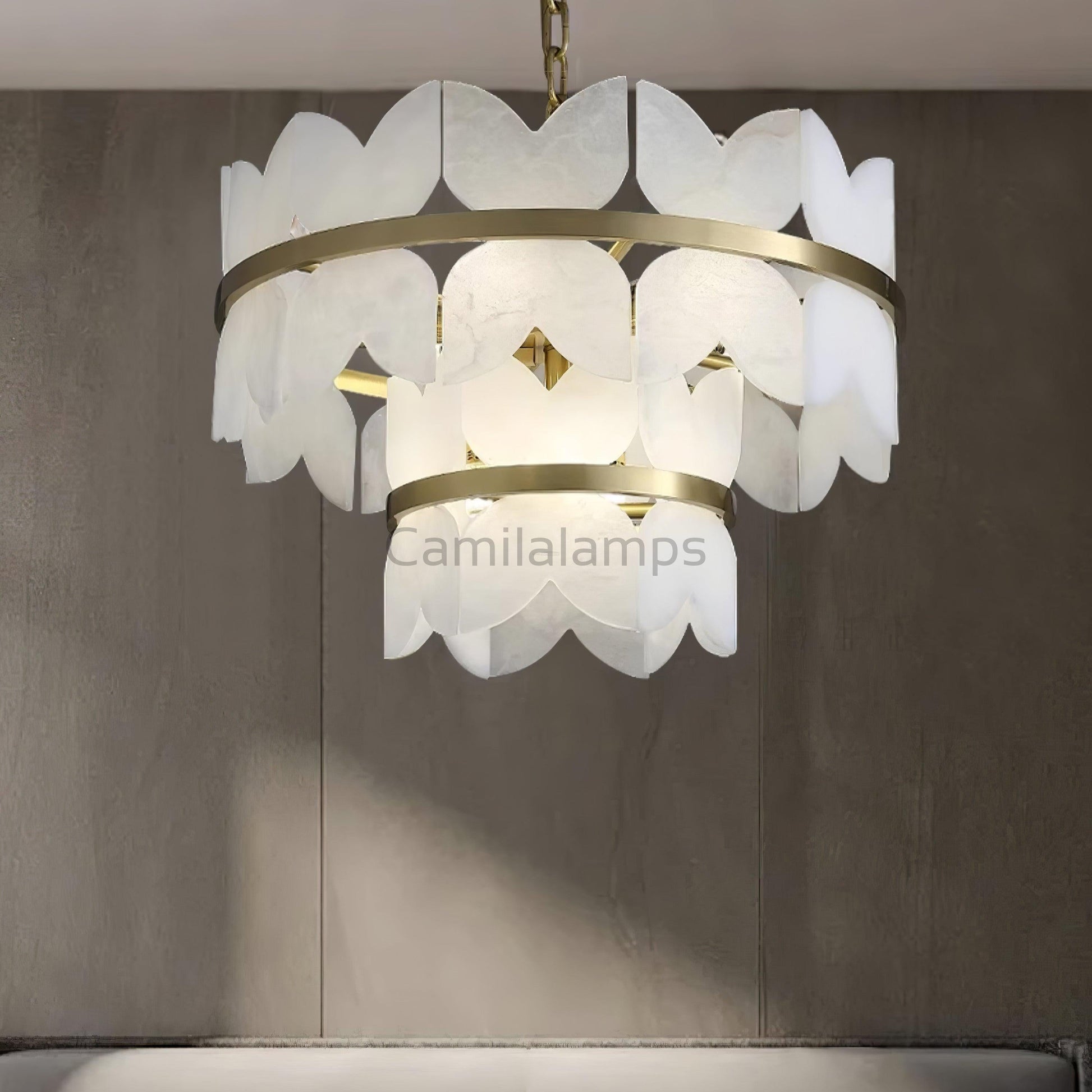 Alabaster Cloudscape Chandelier with 1/2 layer - Camilalamps - alaba-11709-13 lay-17