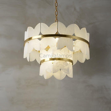 Alabaster Cloudscape Chandelier with 1/2 layer - Camilalamps - alaba-11709-12 lay-15