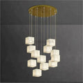 Alabaster Cubic Chandelier For Staircase - Camilalamps - CAM - AB1133