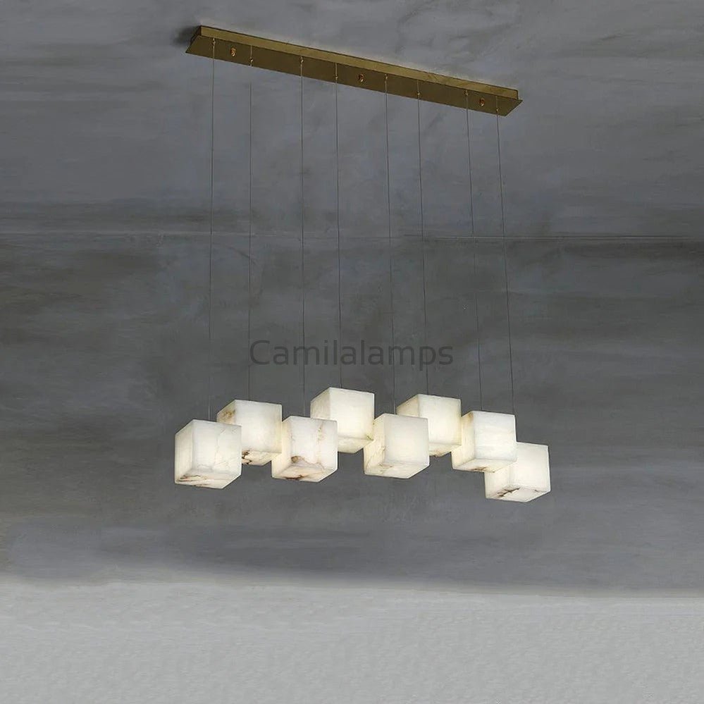 Alabaster Cubic Linear Chandelier - Camilalamps - alabas-100662