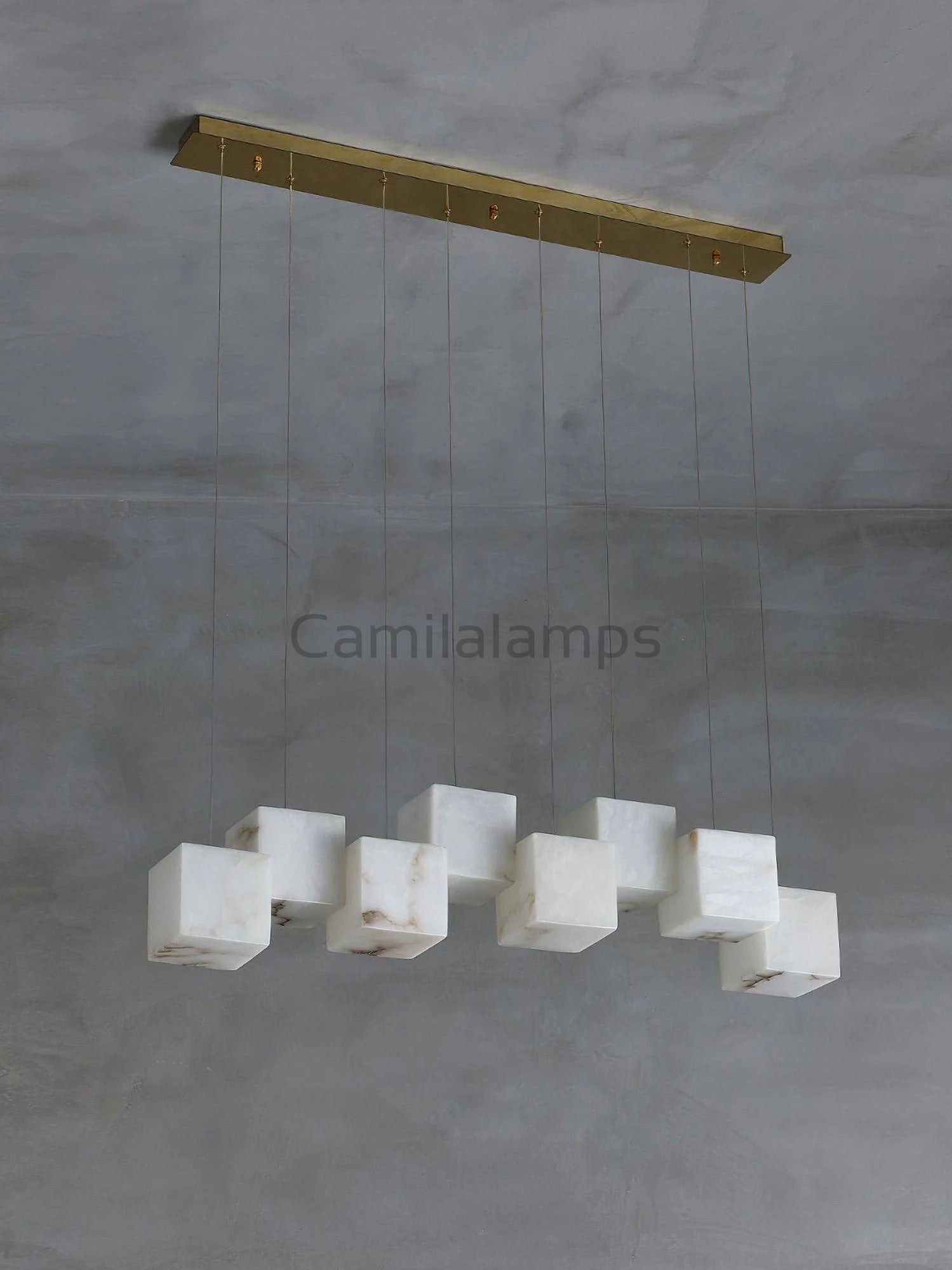 Alabaster Cubic Linear Chandelier - Camilalamps - alabas-100662