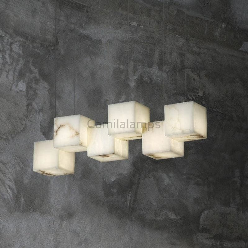 Alabaster Cubic Linear Chandelier - Camilalamps - alabas-100651