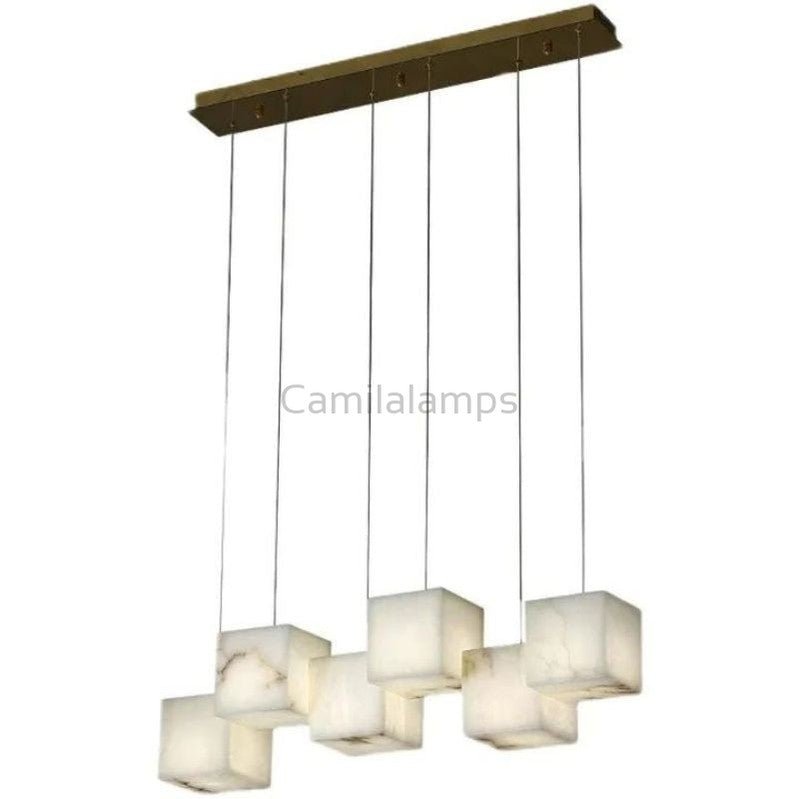 Alabaster Cubic Linear Chandelier - Camilalamps - Alabas - 00651