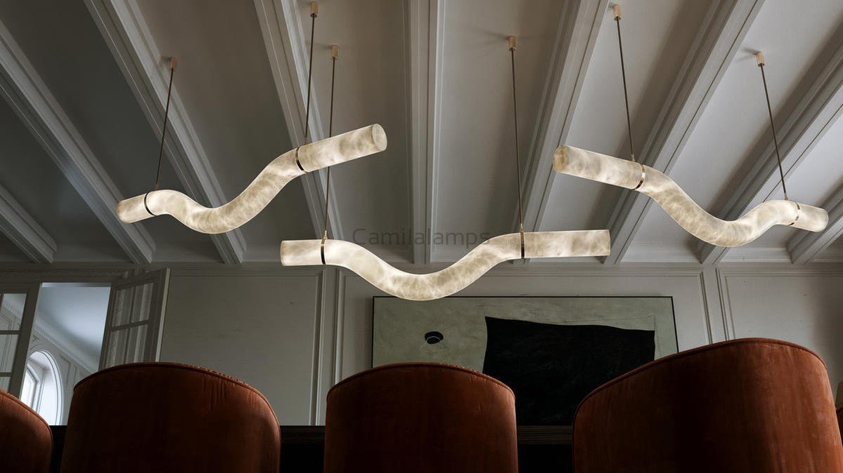 Alabaster Curved Chandelier - Camilalamps - alabaster-100821