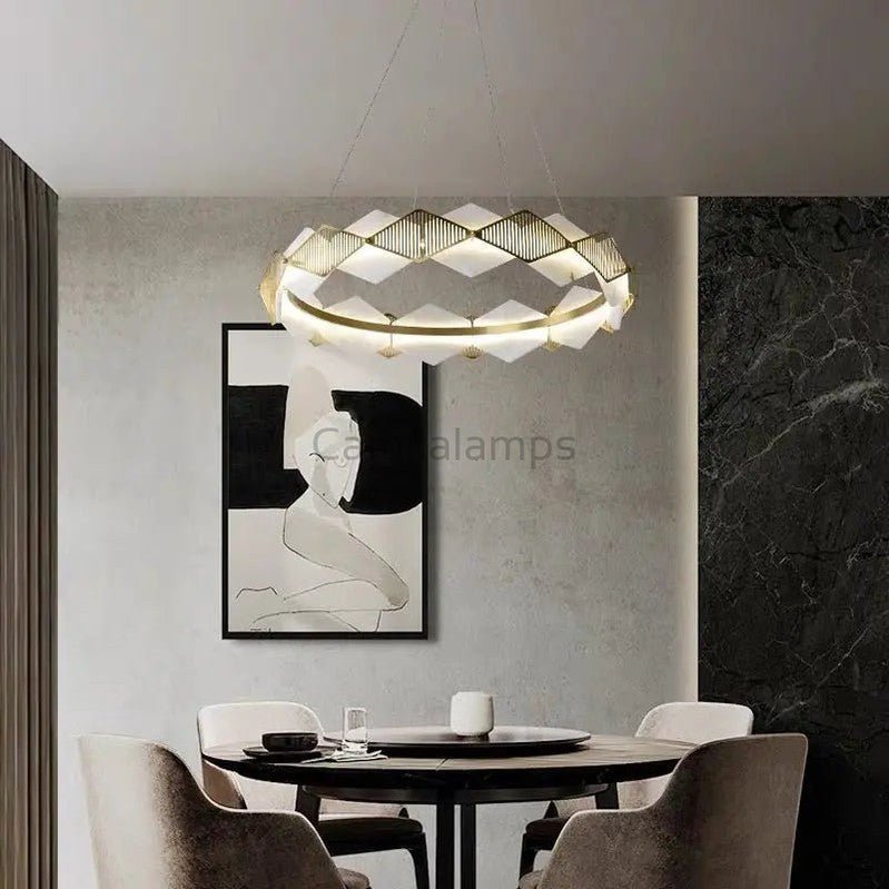 Alabaster Diamond Shaped Modern Chandelier - Camilalamps - alaba-11371-123.62-11