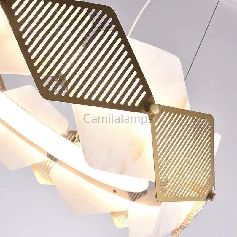 Alabaster Diamond Shaped Modern Chandelier - Camilalamps - Alaba - 1371 - 23.62 - 1
