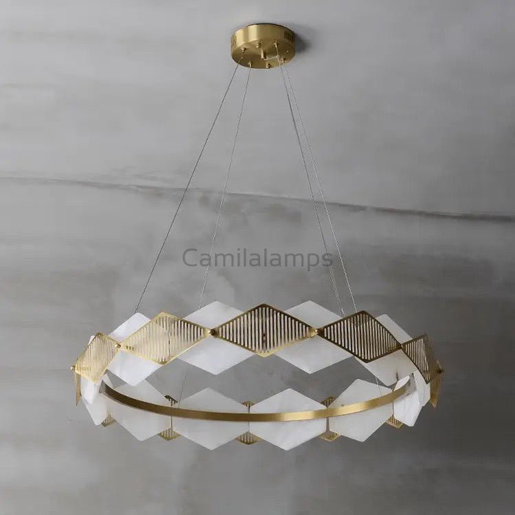 Alabaster Diamond Shaped Modern Chandelier - Camilalamps - alaba-11371-123.62-11