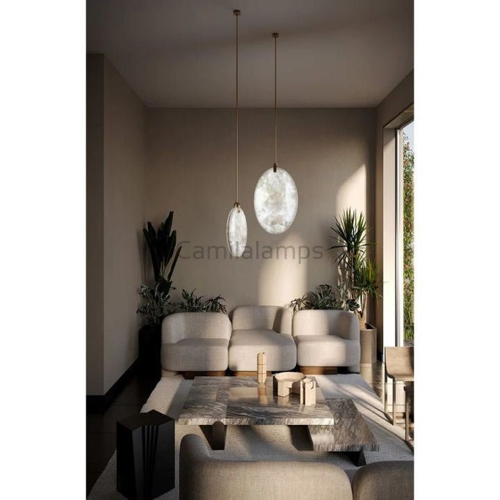 Alabaster Disc Pendant Light - Camilalamps - CA - AL2024 - C1622