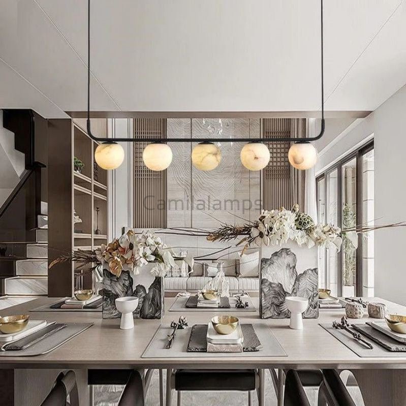 Alabaster Global Linear Chandelier L40" - Camilalamps - alabster-100501