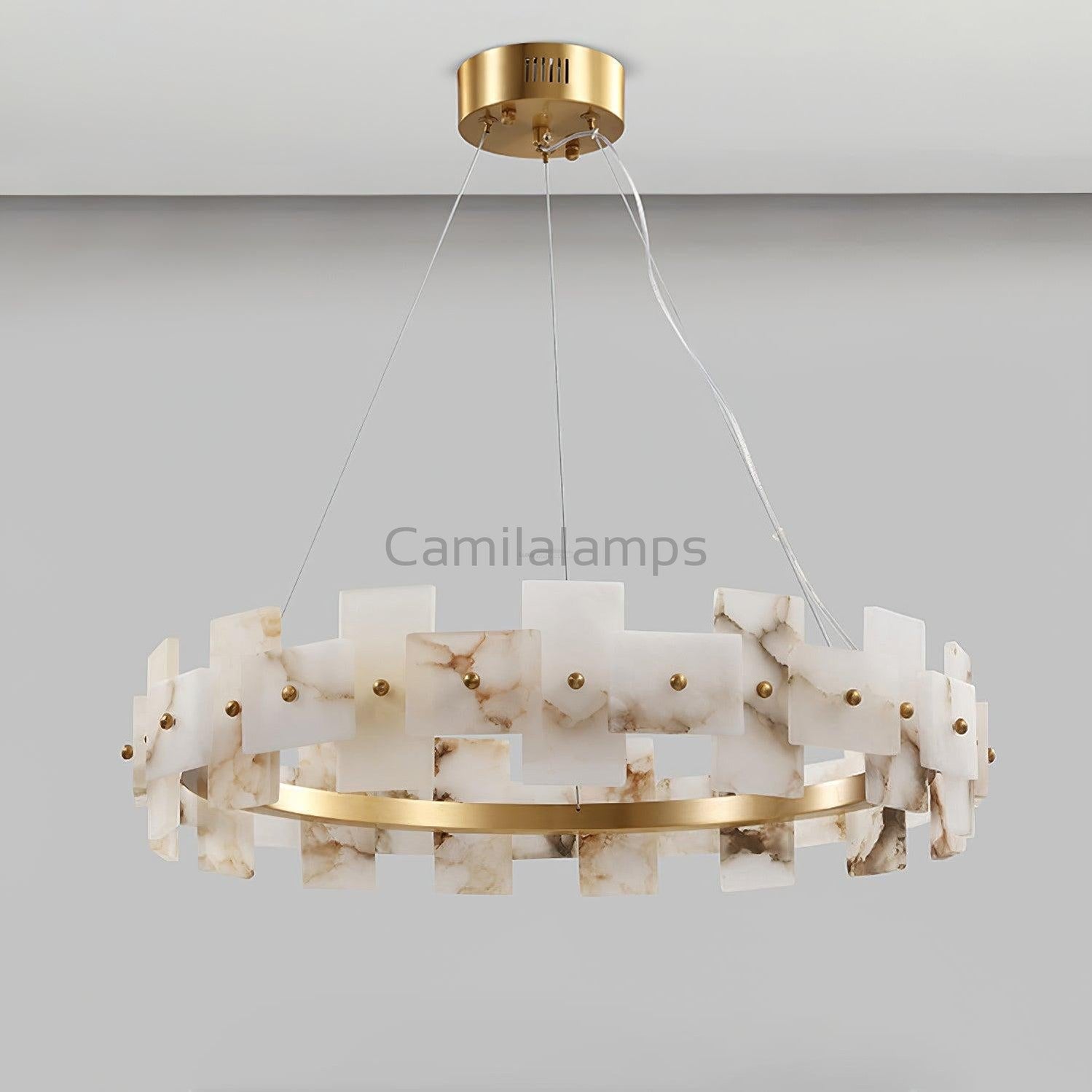 Alabaster Halo Chandelier 23.6''31.5'' - Camilalamps - alaba-11860-1Codel-1Brass-13