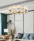 Alabaster Halo Chandelier 23.6''31.5'' - Camilalamps - alaba-11860-1Codel-1Brass-13