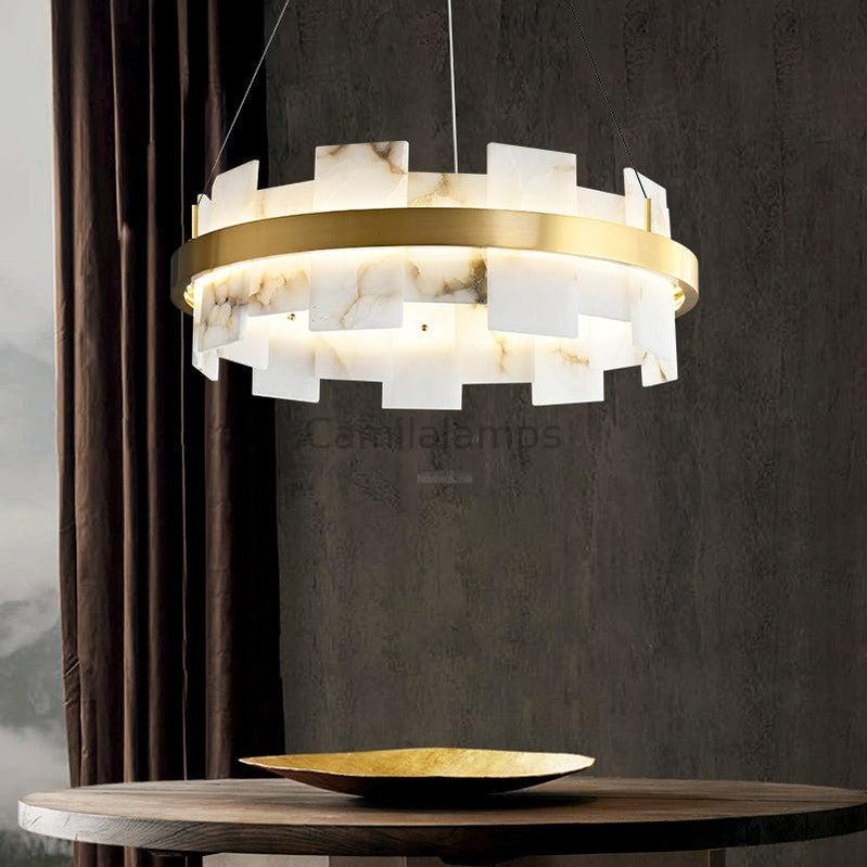 Alabaster Halo Chandelier 23.6''31.5'' - Camilalamps - alaba-11860-1Codel-1Brass-13