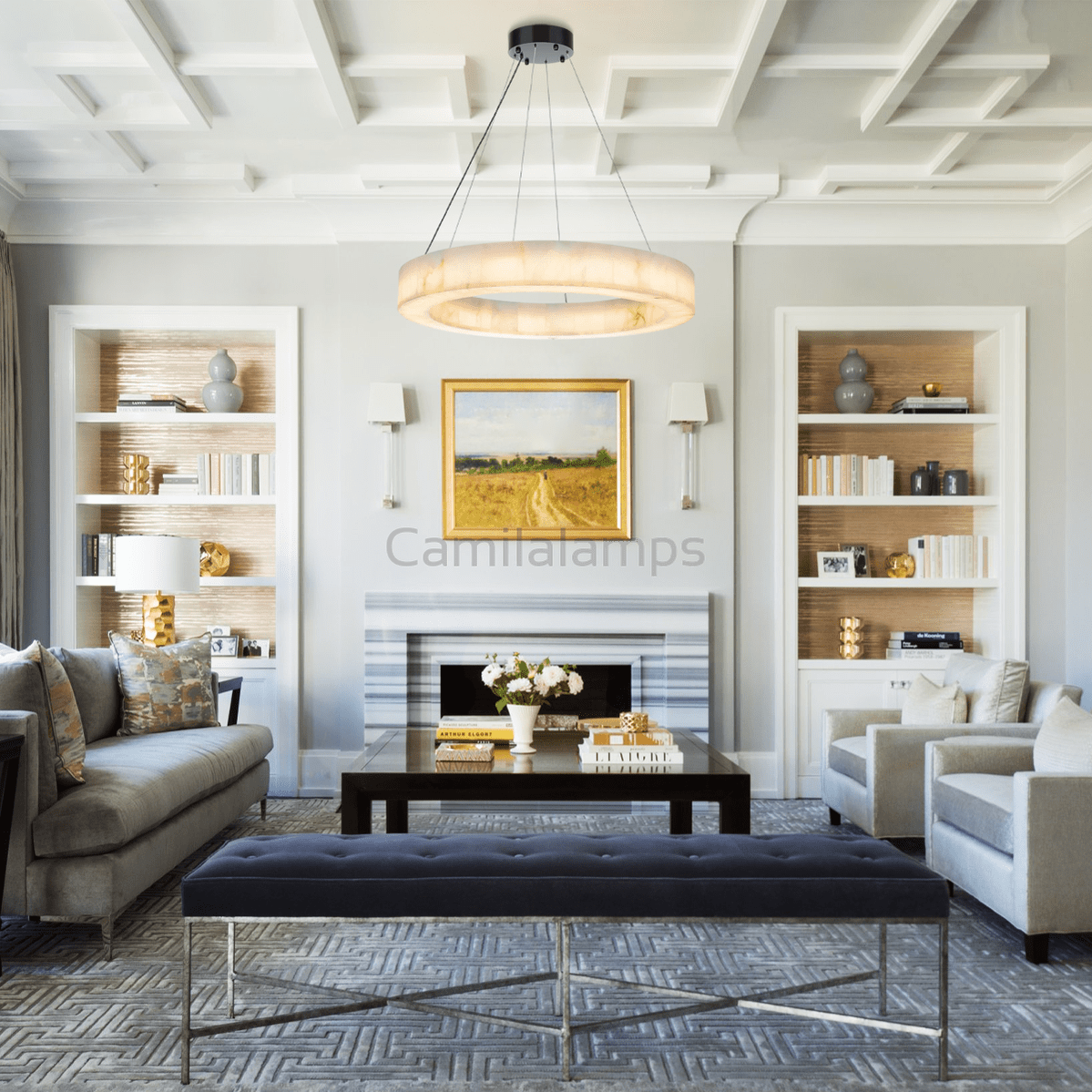 Alabaster Halo Ring Chandelier - Camilalamps - Ca-1LI2024-1C5556