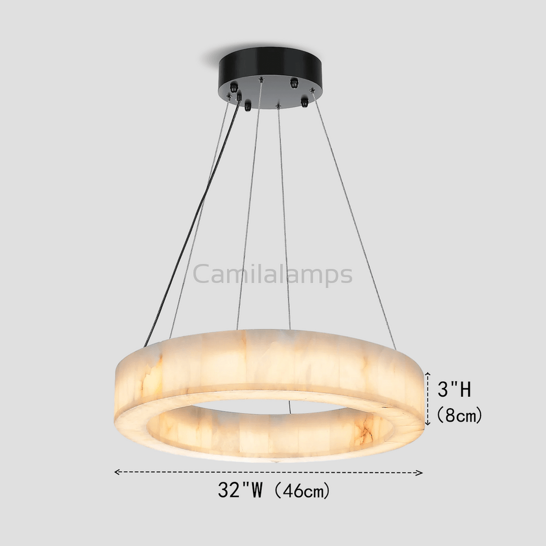 Alabaster Halo Ring Chandelier - Camilalamps - CA - LI2024 - C5554