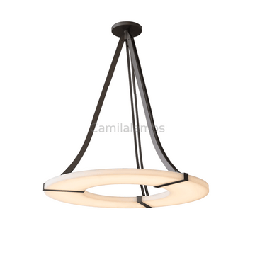 Alabaster Halo Round Chandelier - Camilalamps - Alaba - 1711 - ? 23. - Black - Warm - 1