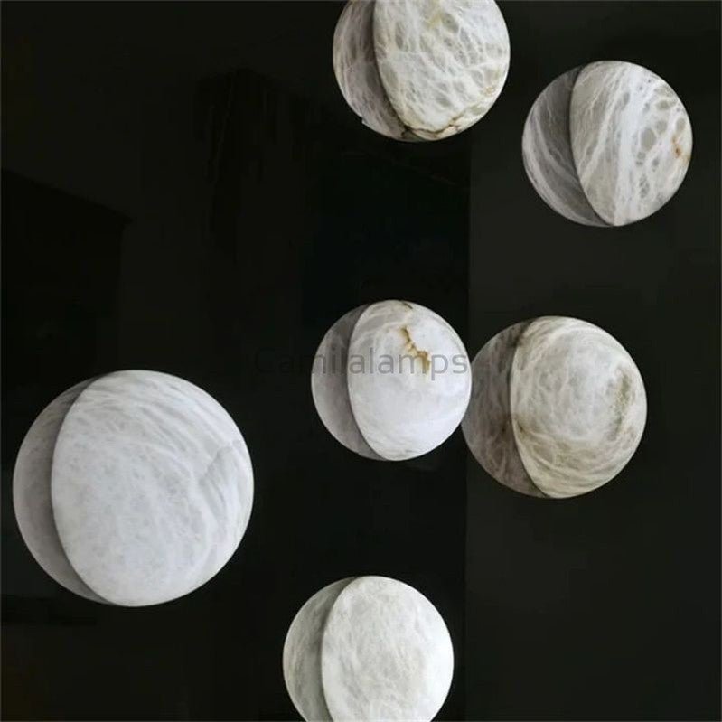 Alabaster Hemisphere Wall Sconce 5.9" D 7.9" D 11.8" D - Camilalamps - CA - Alabas - 00551
