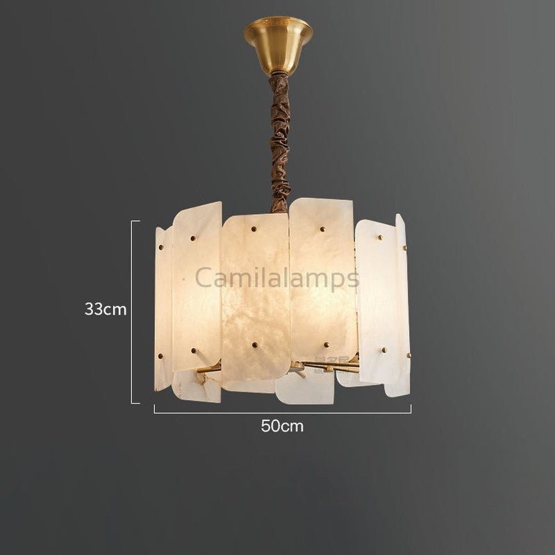 Alabaster Lorry Round Chandelier 20" 31" - Camilalamps - alaba-11297-1D20"-11